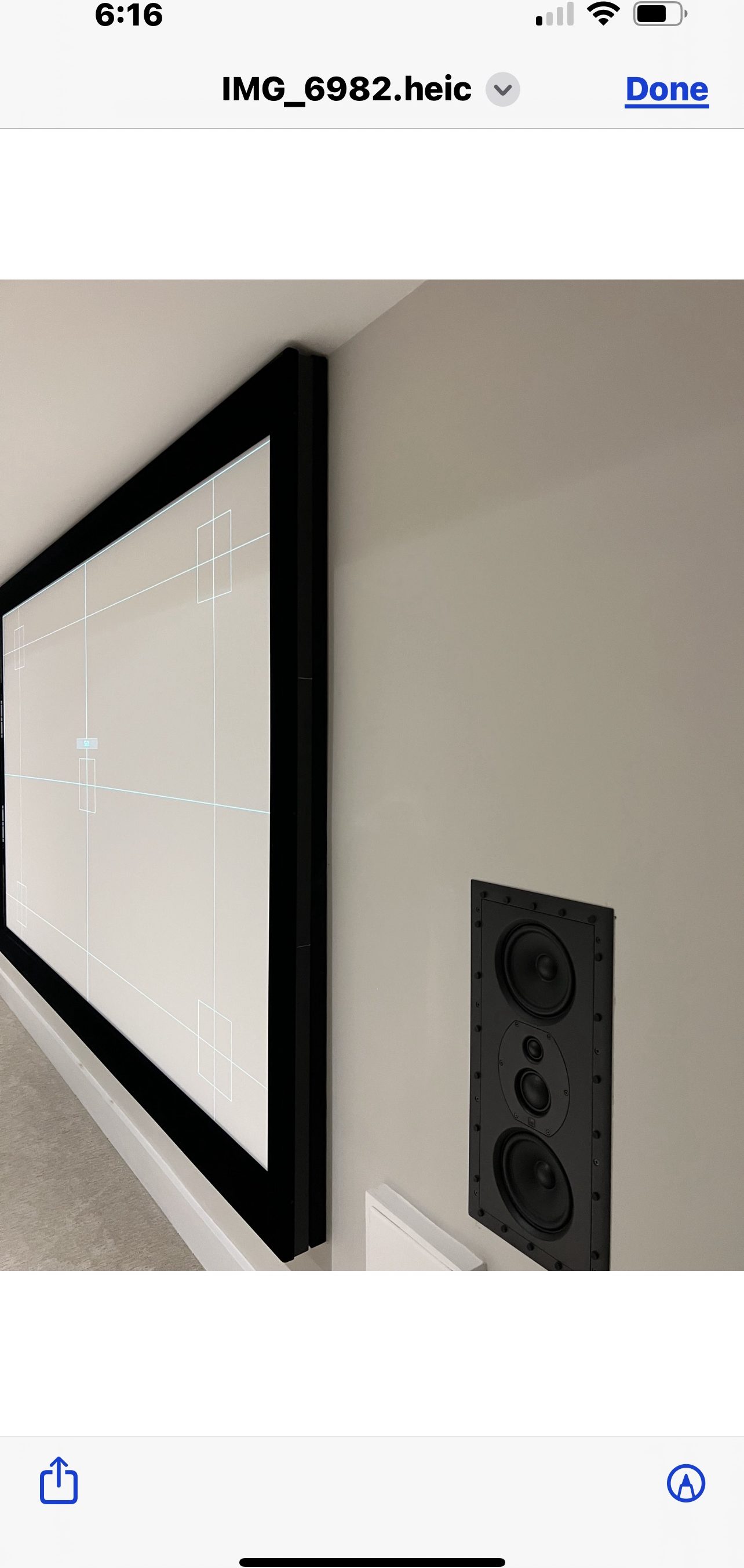 Samsung Frame TV with in-wall speaker